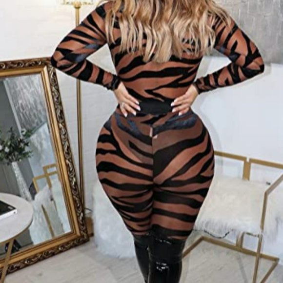 💥Long Sleeve 2 Piece Outfits Streetwear Bodycon Bodysuit Leggings Pant Sets💥 - Picture 2 of 8